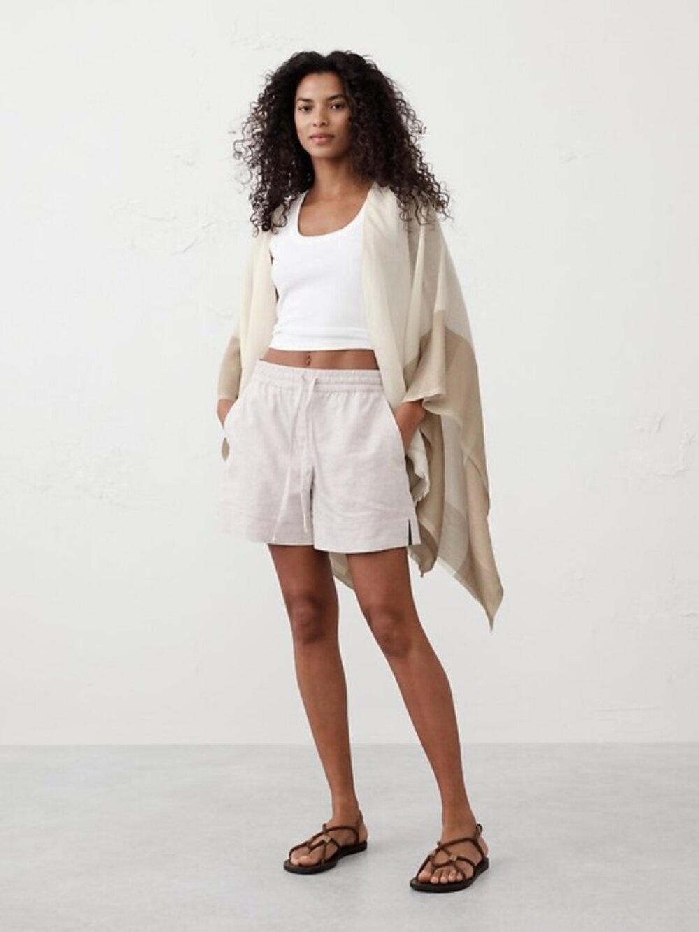 Banana Republic Silk-Ramie Poncho Shawl